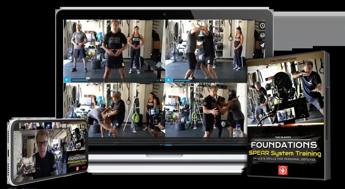 Coach Tony Blauer's online Garage Gym classes on multiple devices